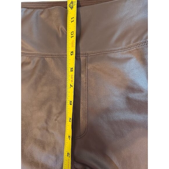Offline By Aerie Real Luxe Faux Leather Leggings Brown Size M New - Picture 12 of 14
